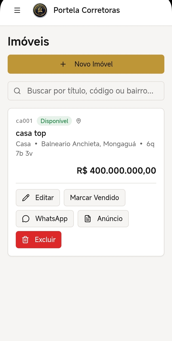 Capa do projeto Portela Corretoras